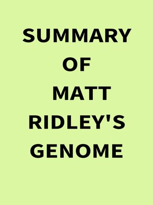 cover image of Summary of Matt Ridley's Genome